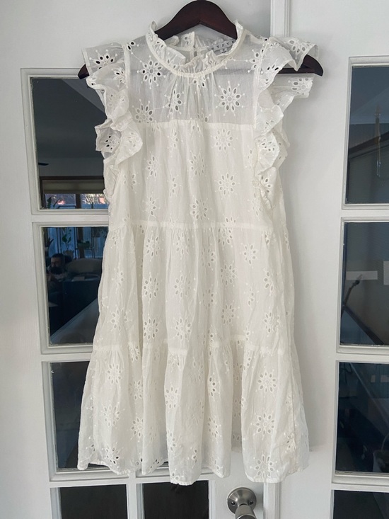 HYFVE Dresses & Skirts - HYFVE White Eyelet Ruffle Tiered Dress